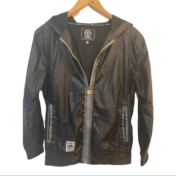 LRG Clothing & Equipment Hooded Jacket Black Gray Lightweight Outdoor Size M - Picture 1 of 5